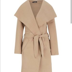 Boohoo Belter Shawl Collar Coat